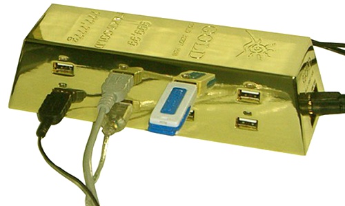 Thanko „Gold” Ingot USB Hub
