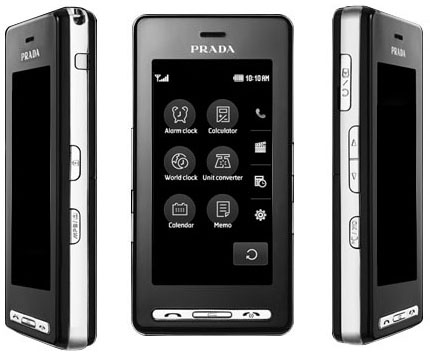 LG KE850 Prada, a világ első ujjal kezelhető, teljes érintőkijelzős mobiltelefonja