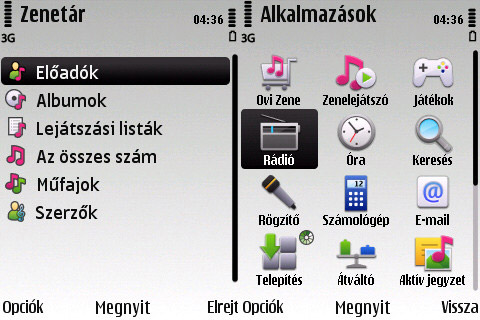 Nokia 6700 slide menü