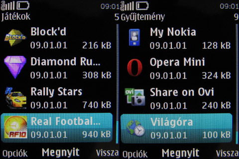 Nokia 5330 menü