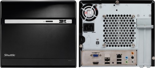 Shuttle XPC Barebone SH55J2 elölről és hátulról [+]