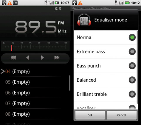 Motorola XT720 menü