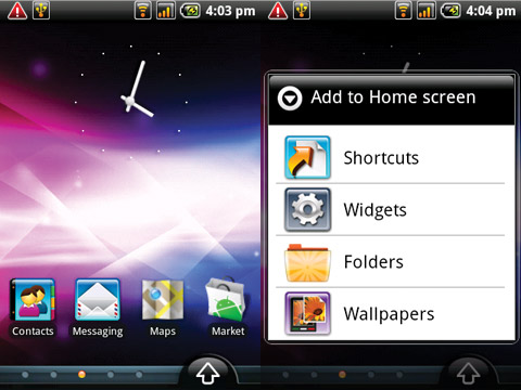 Motorola Quench XT3 menü