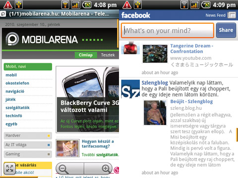 Motorola Quench XT3 menü