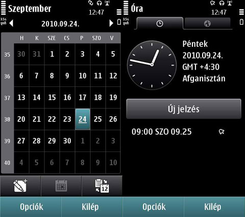 Nokia N8 menü