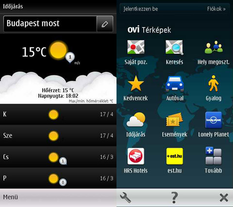 Nokia N8 menü