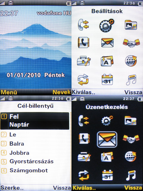 Sonim XP1300 Core menu