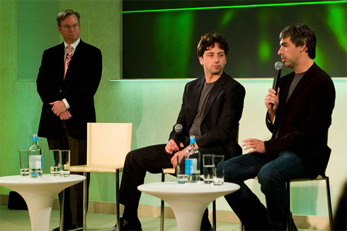 Eric Schmidt, Larry Page és Sergey Brin (Fotó: Dzsoi Ito, CC)