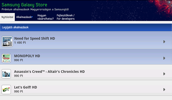 Így néz ki a bolt egy Galaxy Taben