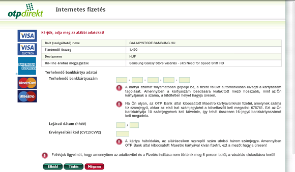 Így néz ki a fizetés egy Galaxy Taben