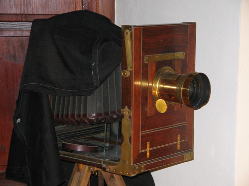 19-ik századi stódióban használt fényképezőgép