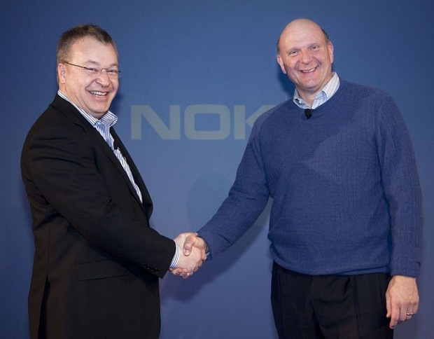 Stephen Elop (Nokia) és Steve Ballmer (Microsoft)