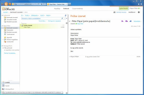 Outlook a böngészőben