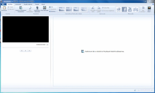 A Movie Maker felülete még üresen...