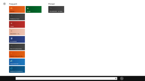 A gyakran látogatott és a letűzött oldalak