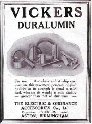Egy dúralumíniummal foglalkozó cég reklámplakátja 1911-ből