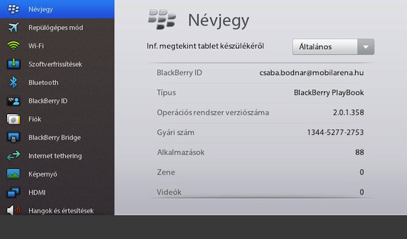 BlackBerry PlayBook OS 2.0.1