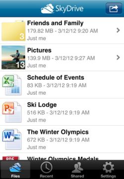 SkyDrive és Messenger iOS készüléken
