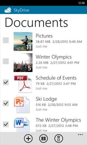 SkyDrive kliens Windows Phone-ra