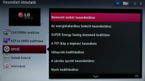 Beépített felhasználói kézikönyv