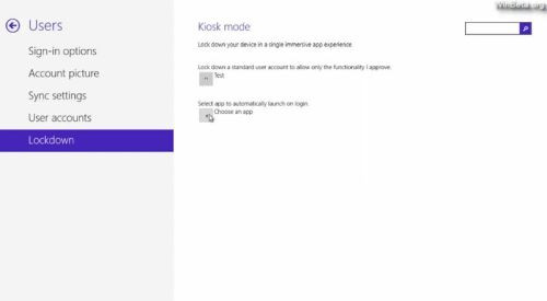 A Kiosk mód beállításai (forrás: WinBeta.org)