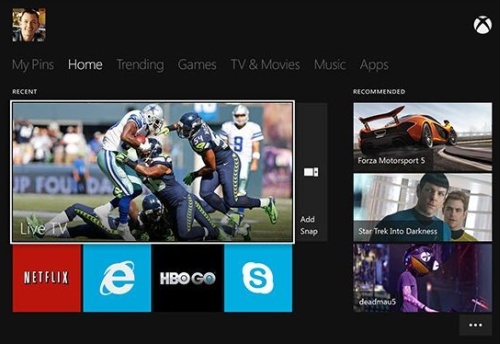 Az Xbox One menürendszere