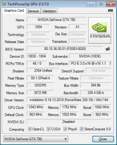 Referencia NVIDIA Geforce GTX 780/ ASUS GTX 780 DirectCU II OC