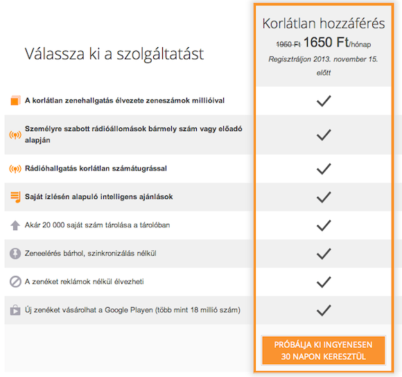 Ezt kapjuk a pénzünkért.