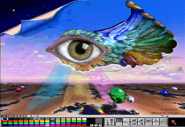 PhotoPaint (persze nem a windowsos) alkotás 4096 színnel, akár az olcsó Amiga 500-on