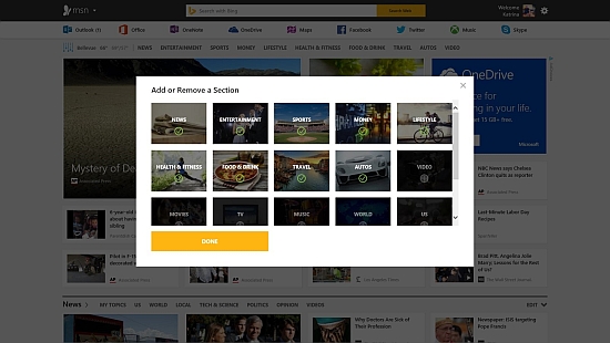 Testreszabható szolgáltatások az új MSN.com-on