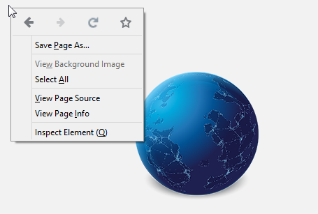 Mozilla Firefox context menu