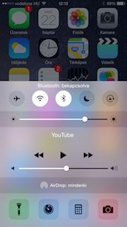 iOS 8 vezérlőközpont