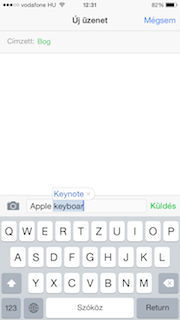 iOS 8 billentyűzet
