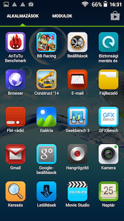 Jiayu S2 menü