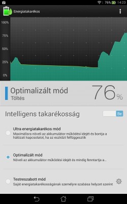 Az ASUS MeMo Pad 7 ME176C-hez többféle energiatakarékos mód jár 