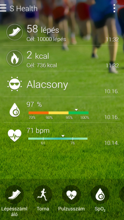Sok funkciót ismer az S Health a Samsung Galaxy Note 4-en 