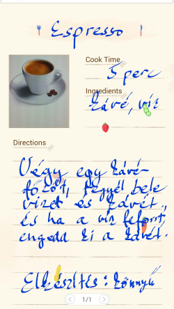 S Note működés közben a Samsung Galaxy Note 4-en 