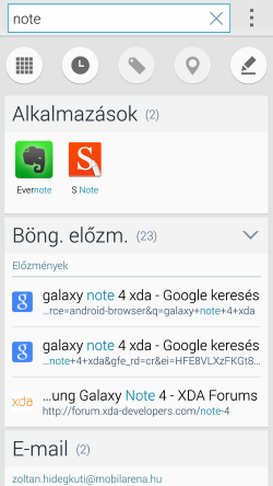 Kártyapakliszerű alkalmazásváltó a Samsung Galaxy Note 4 szoftverében