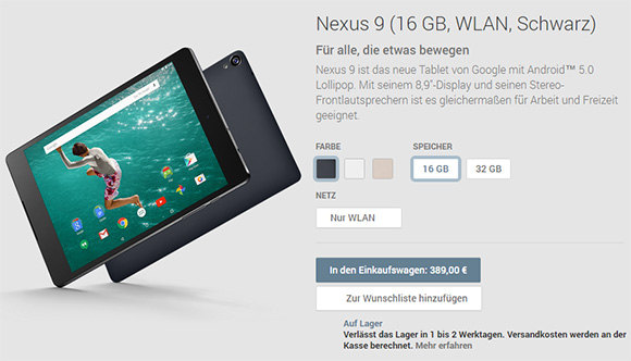 Ausztriában már kapható a HTC Nexus 9 táblagép