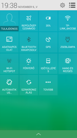 Az Alcatel OT Pop S9 kapcsolópanelje funkcióbarát