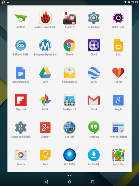 A Google Nexus 9 az Android 5.0-át futtatja