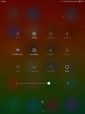 A Xiaomi Mi Pad gyorskapcsolói között a fényerő is állítható