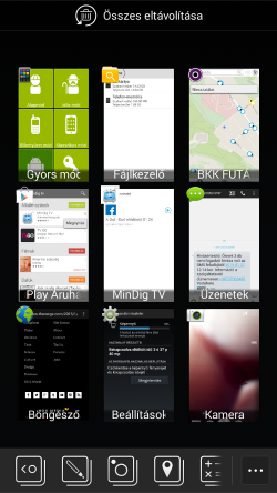Az Acer Liquid E700 alkalmazásváltója kilenc appot jelenít meg