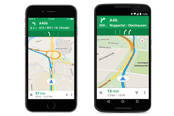 Google Maps Lane Guidance