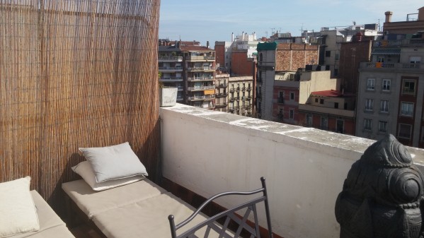 A teraszunk, már napsütésben