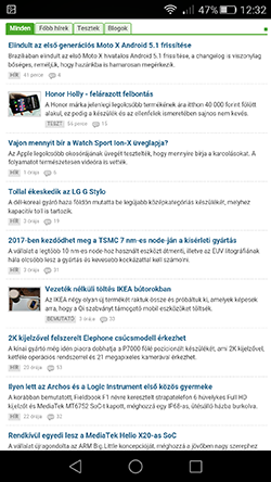 A Huawei P8 böngészője több lapot gond nélkül kezel