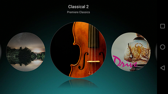 A Huawei P8 zenelejátszója fekvő nézetben más elrendezést kapott