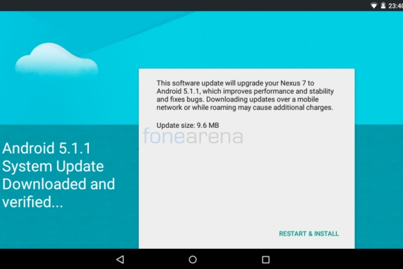 Megérkezett az Android 5.1.1 OTA frissítés a Nexus 7 2012-re is