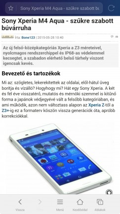 Az emuis böngésző teljes képernyős módban is fut