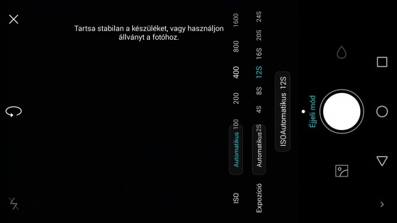 Az esti képekhez esti mód is jár az emuis kameraszoftverben